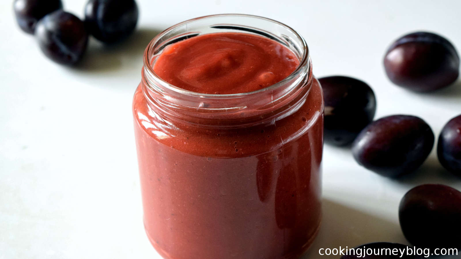 plum sauce in a glass jar