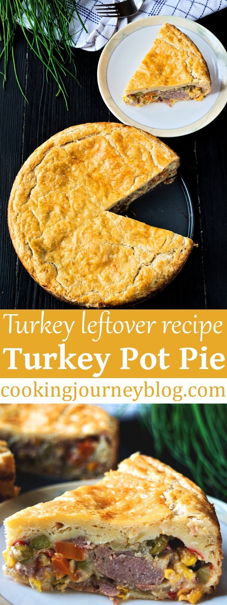 Turkey pot pie is one of the tastiest turkey leftover recipes. Easy and delicious recipe for your family table! Creamy spicy filling and soft crust.