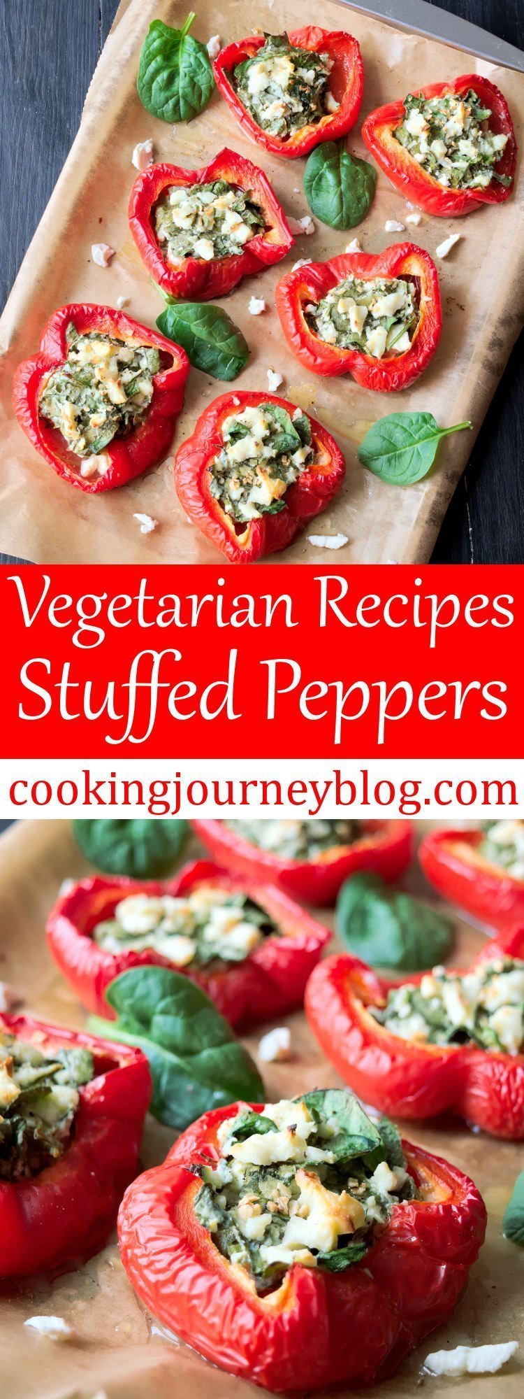 Baked stuffed peppers is one of tasty and healthy vegetarian recipes to prepare straight ahead. If you are searching for easy snacks to make, these stuffed peppers are just perfect! They are juicy, salty and addictive.