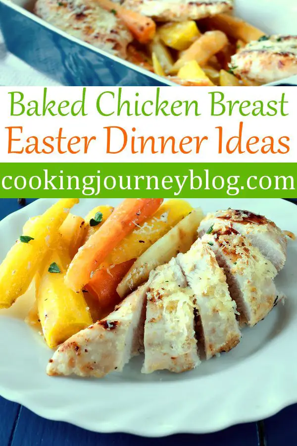 Baked chicken breast with roasted carrots is easy and delicious meal to have on your Easter dinner menu! Sweet glazed carrots with tender roasted chicken breast is one of my favorite Easter recipes. However, this easy baked chicken is a great healthy dinner idea for every day.#easter #dinner #dinnerrecipes #chickenrecipes #carrot
