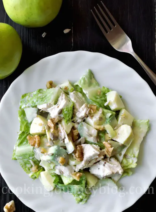 Avocado chicken salad - Healthy salad on a plate