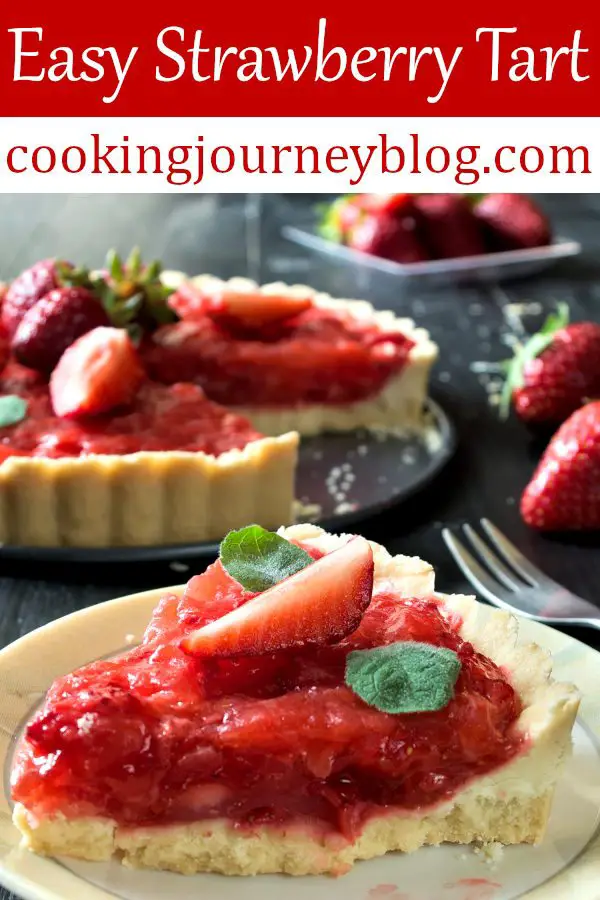 Easy strawberry tart looks amazing, it is made with fresh berries and sweetened with honey. This is one of healthy and easy strawberry desserts to enjoy all summer long! Fresh strawberry pie without jello. #strawberry #dessert #french #healthyfood #realfood #easyrecipe