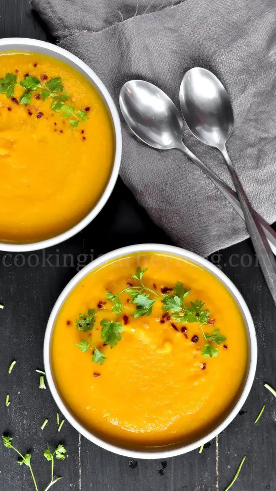 Vegan Carrot Ginger Soup – Immune Boosting Recipe, view from the top