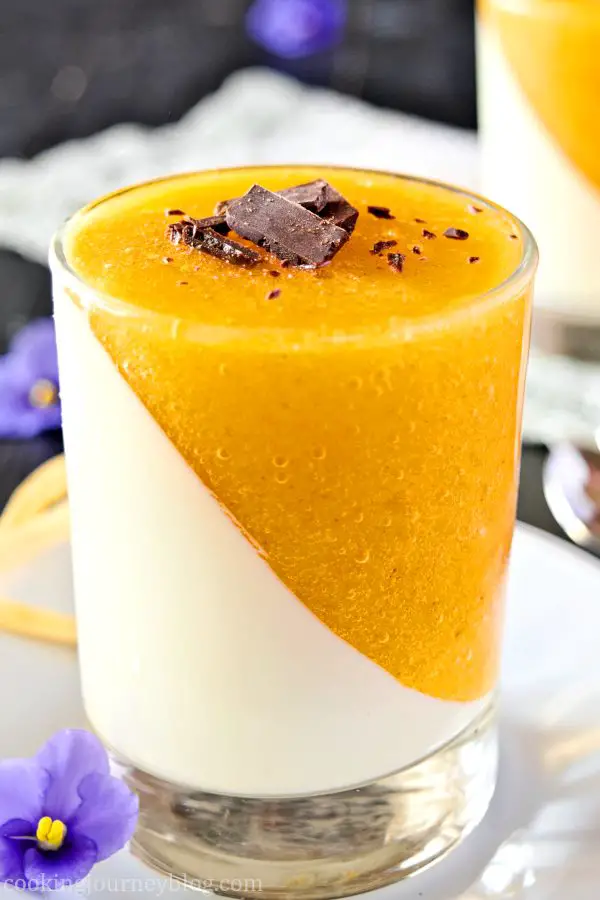 Persimmon panna cotta in a glass