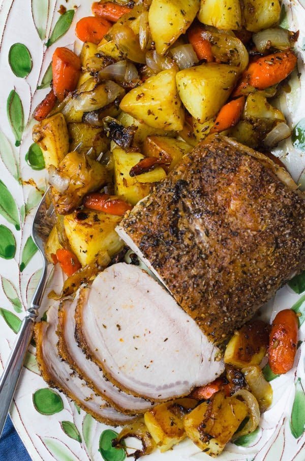 Herb Crusted Pork Loin with Pan Gravy