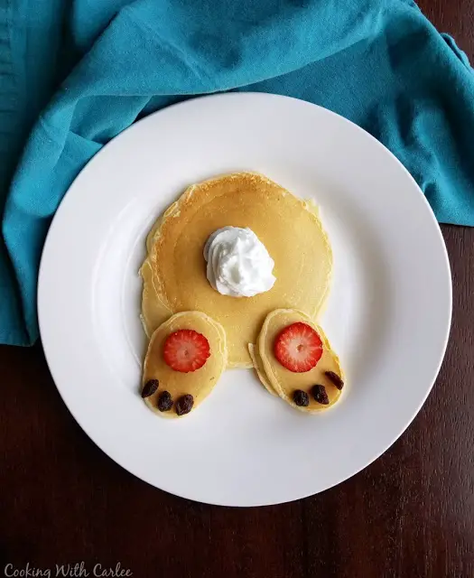 Bunny Butt Pancakes on a plate