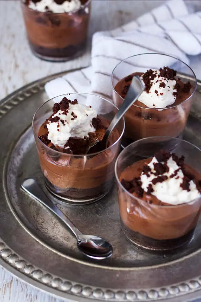Peppermint Baileys Chocolate Mousse Cups