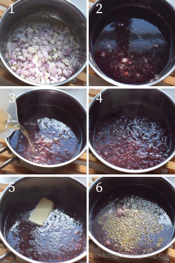 Red wine sauce for steak - Step by step instructions
