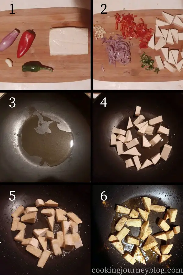 Vegan tofu wrap recipe - how to cook tofu steps 1-6