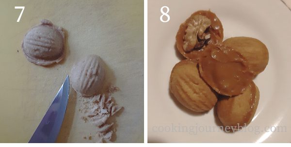 Cut walnut shaped cookies
