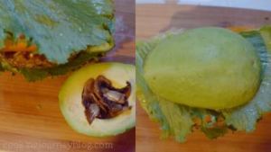 Add another part of mushrooms in avocado hole and cover the burger. Slightly press the burger.