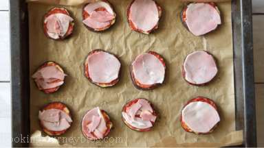 Place slices of ham.