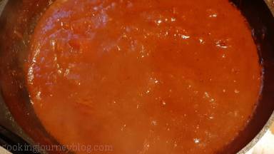 Simmer enchilada sauce, stirring occasionally, until sauce has thickened slightly, about 7 to 10 minutes. Taste and season with more salt and pepper, if needed.