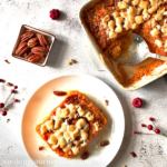 Sweet Potato Casserole with Marshmallows on a serving plate