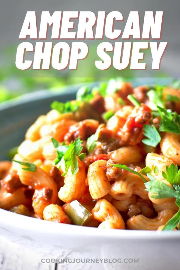 Easy American Chop Suey is perfect recipe for weeknight dinner! Ground beef and macaroni will be a perfect family meal idea that is kid friendly.