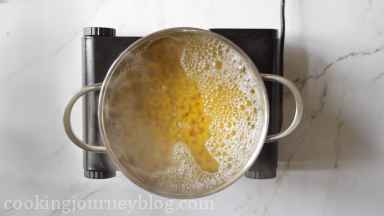 Meanwhile, bring a large pot with salted water to boil. Cook macaroni as instructed on package.