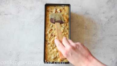 Pour batter into the loaf pan until the top.
