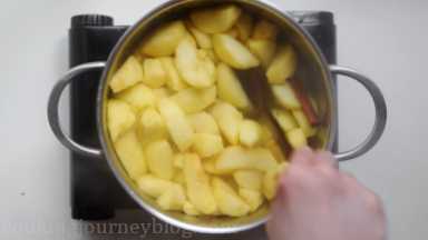 Cook on the low heat for about 30 minutes, stirring from time to time, until all apples are soft.