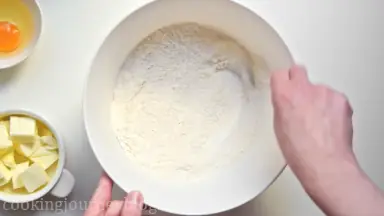 Mix dry ingredients with a fork.