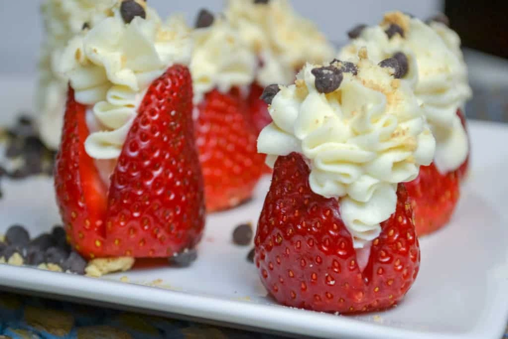 Strawberries , served with cannoli filling
