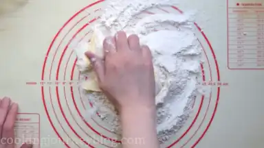 Press butter into the flour.