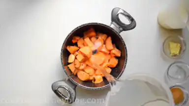 Add potatoes to the pot and cover with water.